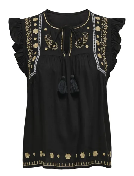 PGTALLA LIFE S/L EMB TOP WVN