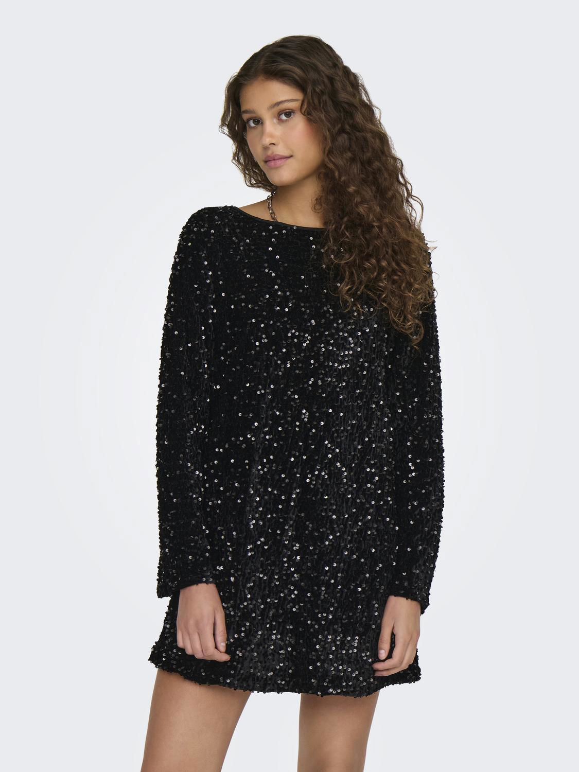 ONLANIKA SEQUINS LS BOW DRESS WVN CS