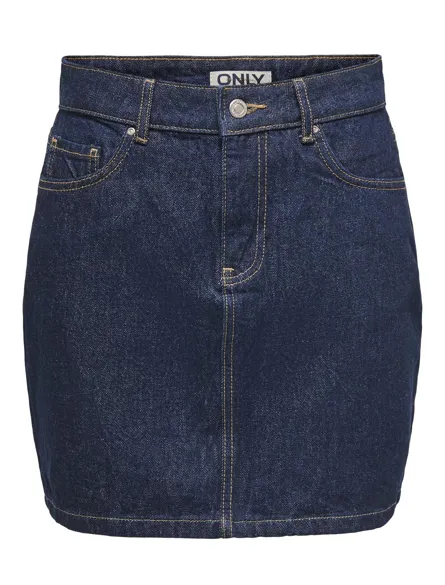 ONLSTELLA Denim rok met riemlussen en achterzakken