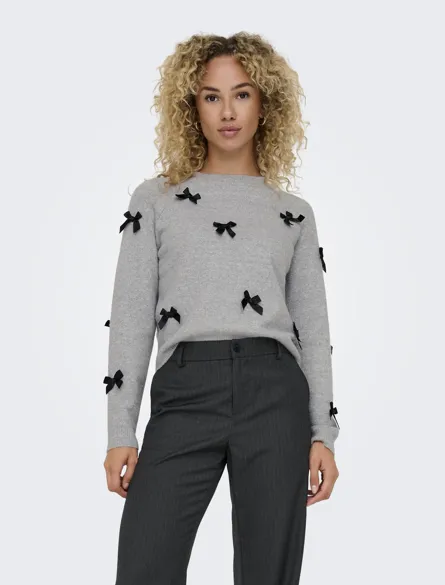 ONLNOELLE LIFE LS BOW PULLOVER NCA KNT