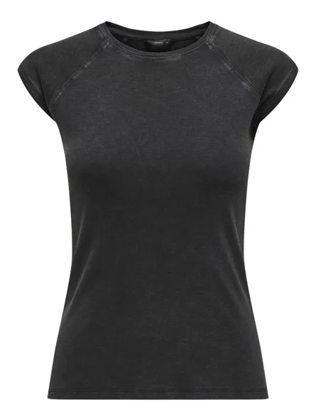 PGMAYA Basic Top mit O-Ausschnitt und kurzen Ärmeln