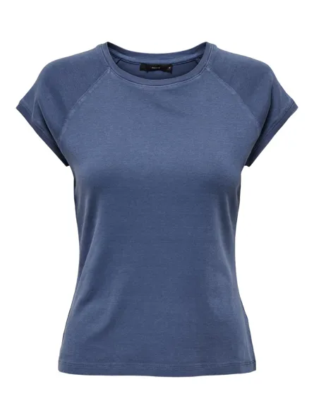 PGMAYA Basic Top mit O-Ausschnitt und kurzen Ärmeln