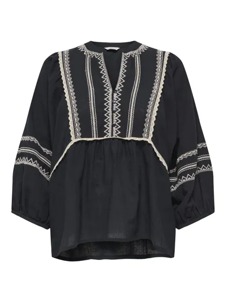 PGJES Oberteil mit V-Ausschnitt und Volumenärmeln