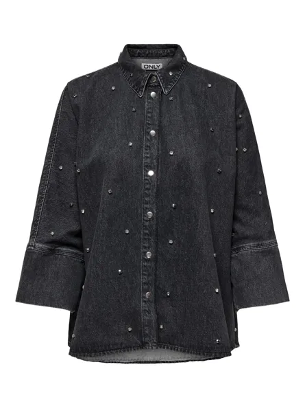 ONLGRACE 3/4 RHINESTONE WB DNM SHIRT CRO