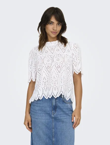 ONLNYLA TULUM EMB SS TOP WVN