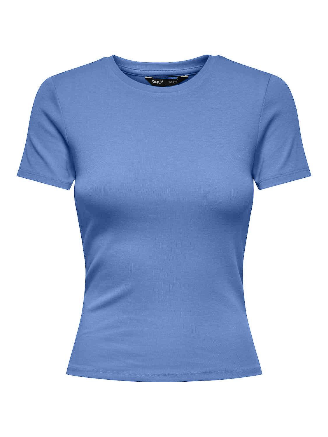 ONLRILEY Basic T-Shirt mit O-Ausschnitt und kurzen Ärmeln für junge Damen