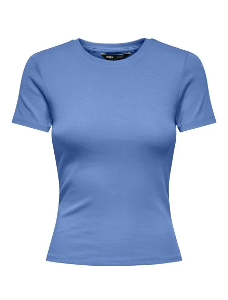 ONLRILEY Basic T-Shirt mit O-Ausschnitt und kurzen Ärmeln für junge Damen