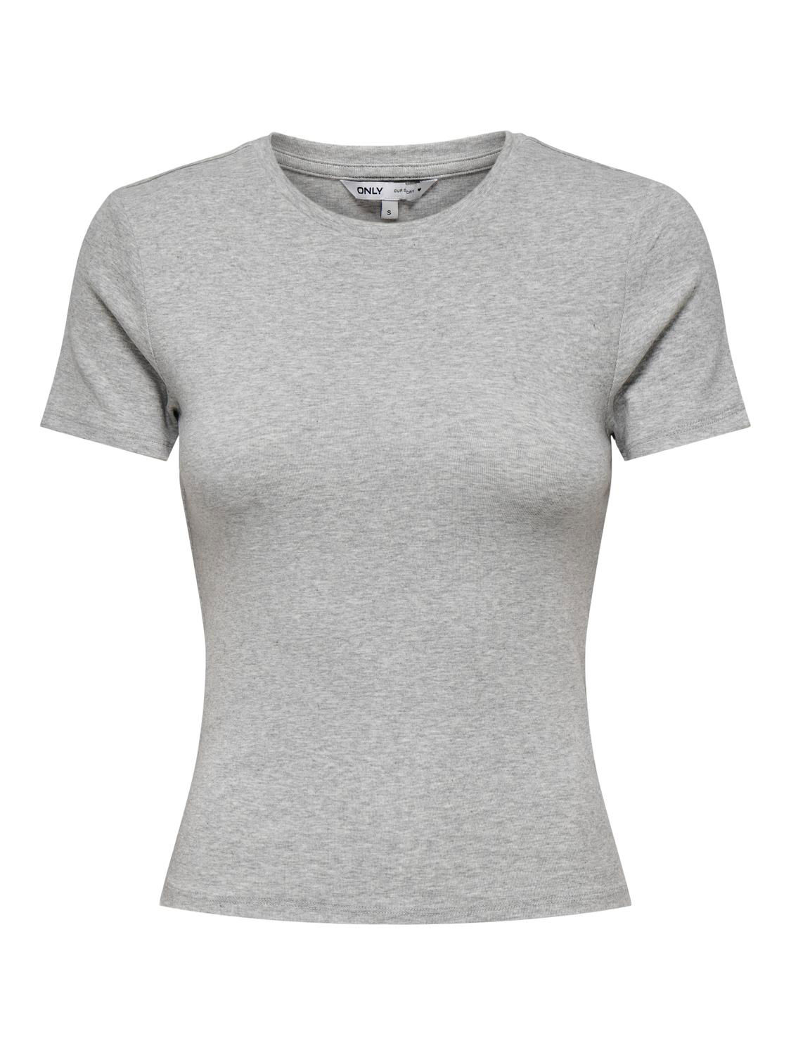 ONLRILEY Basic T-Shirt mit O-Ausschnitt und kurzen Ärmeln für junge Damen
