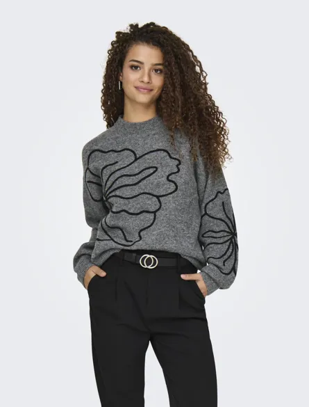 JDYJELLA L/S FLOWER PULLOVER KNT NOOS