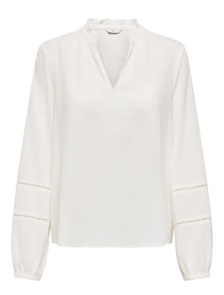 PGCARMEN Top med V-udskæring med lange ærmer og normal pasform