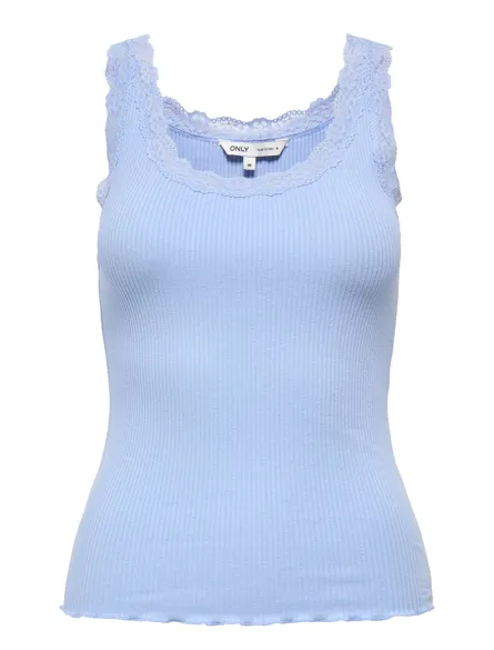 ONLSARA BASIC U-hals ærmeløs tanktop med blondedetalje
