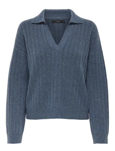 PGLUNA POLO V-NECK L/S PULLOVER KNT