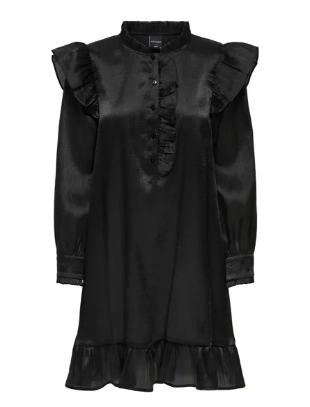 STUMASSA L/S FRILL DRESS WVN