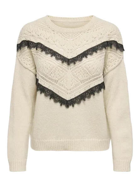ONLCILA LS LACE PULLOVER EX KNT