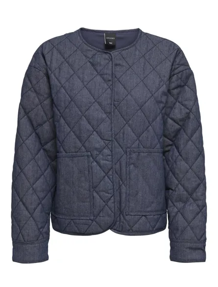 STURAFHA Casual langærmet quiltet jakke med forlommer til forår/sommer