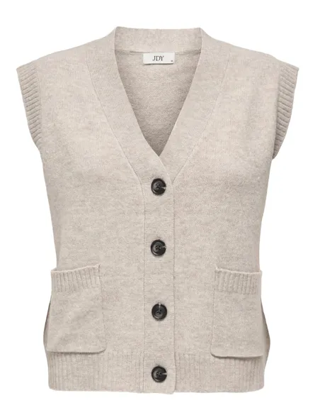 JDYSUPER LIFE S/L V-NECK VEST KNT NOOS