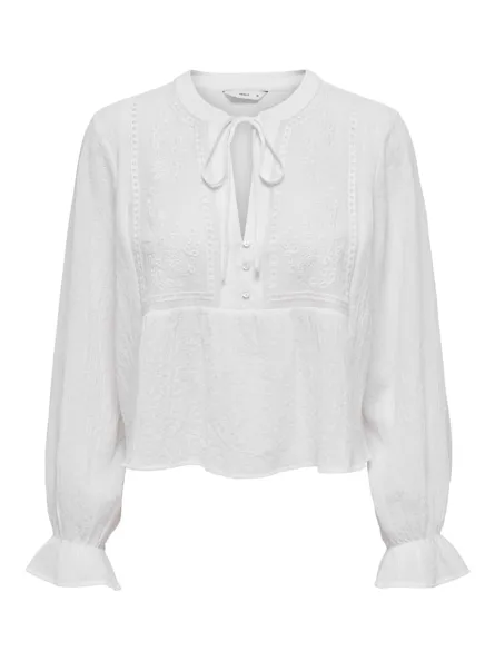 ONLVICKY LIFE L/S EMB TOP WVN NOOS