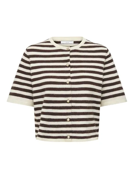 PGCLARA Moderigtig O-hals strikket cardigan med korte ærmer