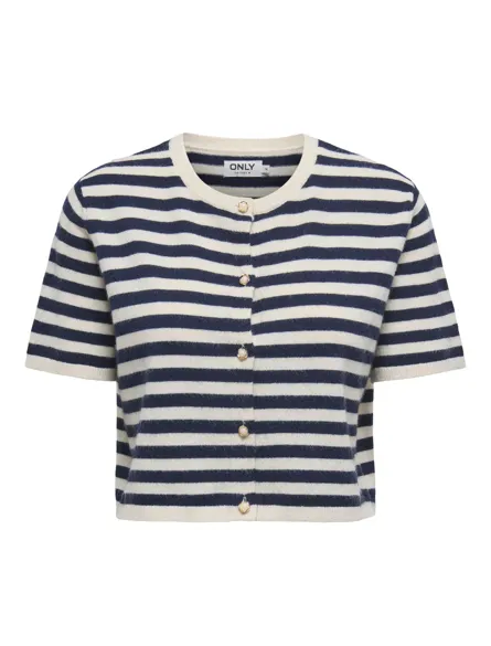 PGCLARA Moderigtig O-hals strikket cardigan med korte ærmer