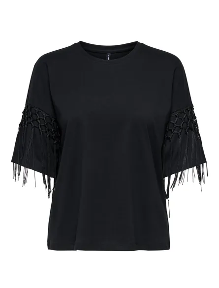 ONLHARLEY LIFE S/S FRINGE TOP JRS