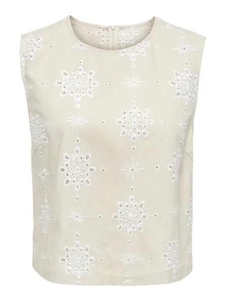 STUINKA Ærmeløs tanktop med O-hals og i regular fit til sommerdage