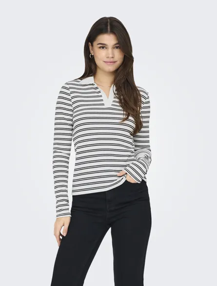 JDYHELGA L/S RIB POLO SHIRT JRS