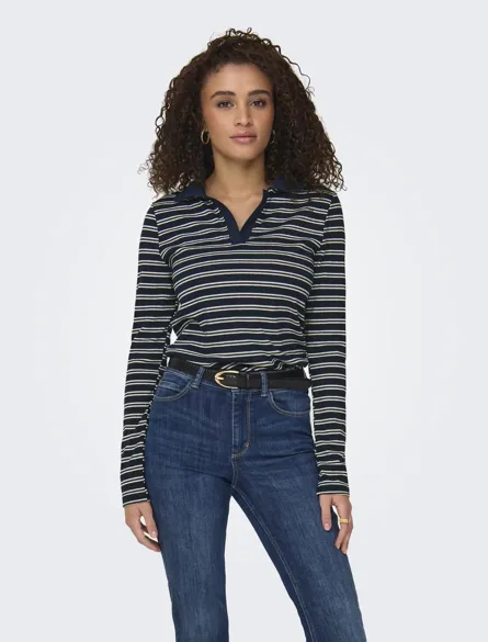 JDYHELGA L/S RIB POLO SHIRT JRS