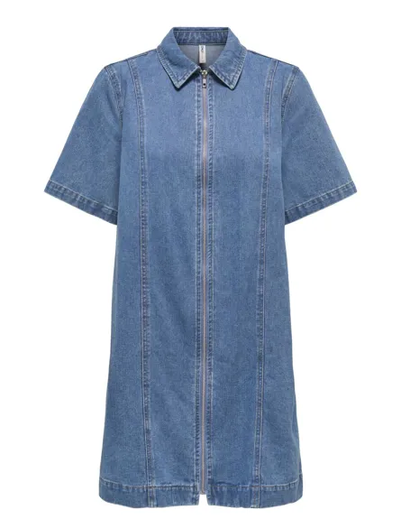 ONLROSENHEIM S/S ZIP DRESS DNM AKM MOCH