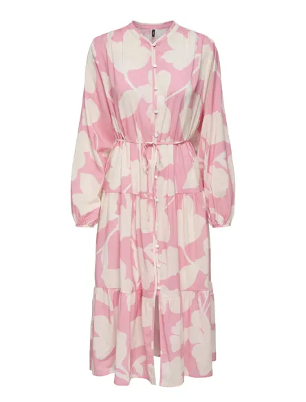 STUCLAUDINE Bælte i taljen Langærmet kjole til sommer