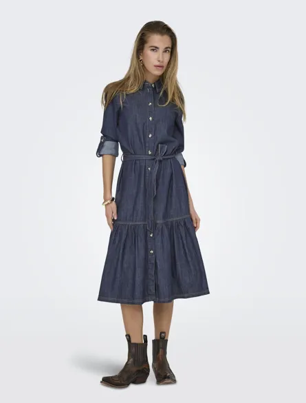 ONLSEVIGNY FRILL 3/4 SL LONG DRESS DNM