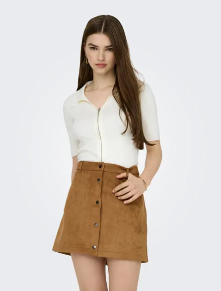 JDYNANNA S/S SHORT ZIP CARDIGAN KNT