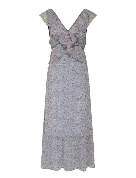 PGAURORA Flæsekjole med V-hals ideel til sommer