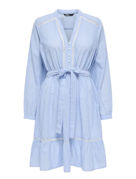 PGJANA Frühjahr/Sommer Kleid mit V-Ausschnitt und Gürtel in der Taille