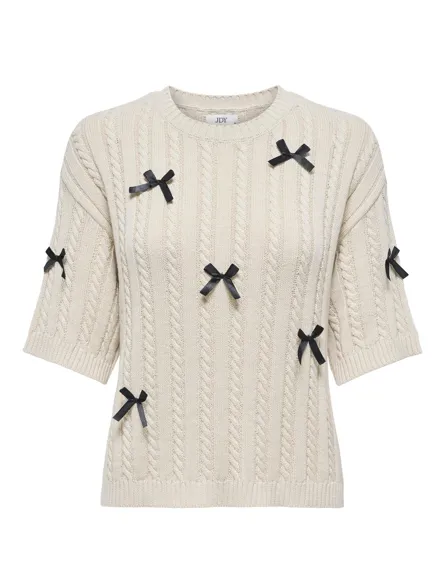 JDYBOW S/S CABLE PULLOVER KNT