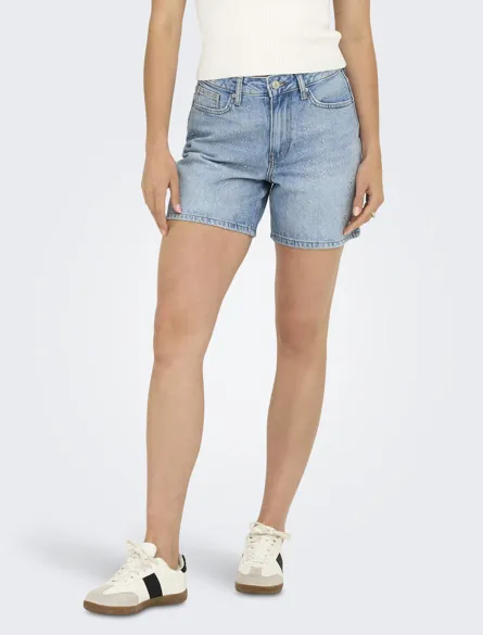 ONLJOSE HW RHINESTONE DNM SHORTS AZG DNM
