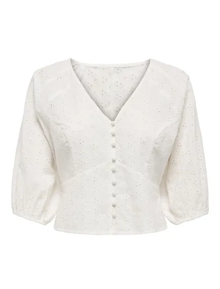 PGIRINA Elastiske manchetter 3/4 ærmer skjorte perfekt til forår / sommer fester