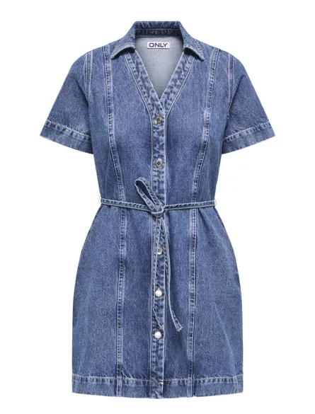ONLFINA SS BELT DRESS DNM CRO