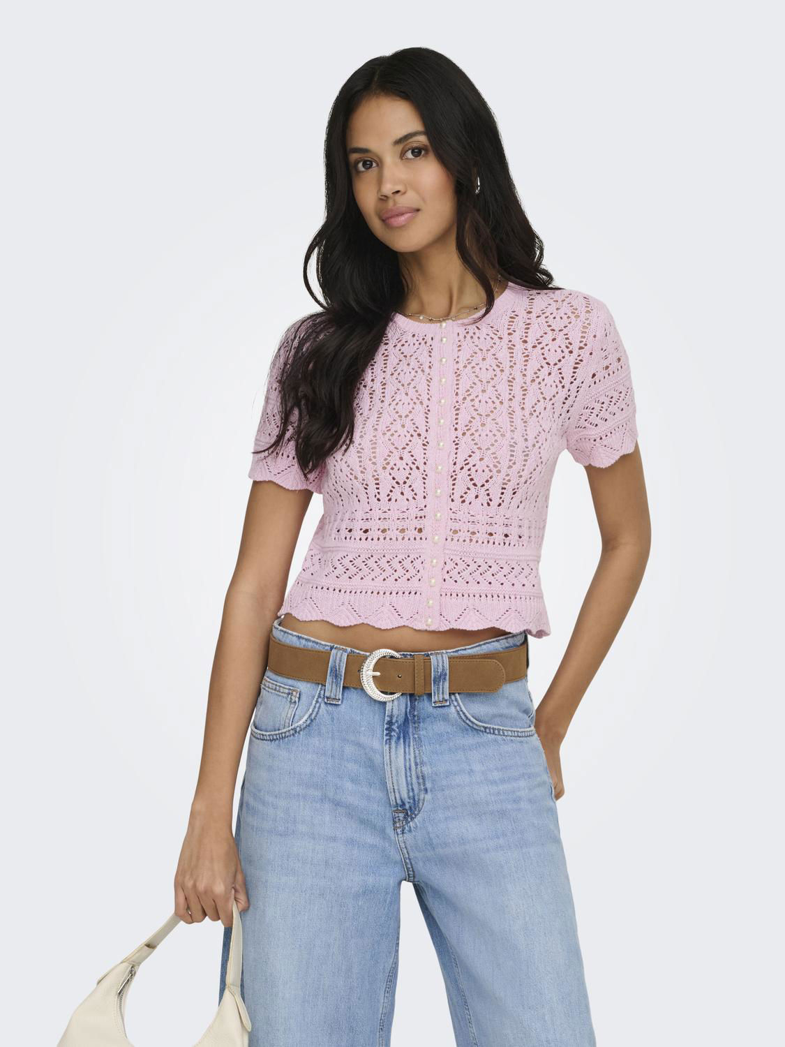 ONLELKE LIFE SS PEARL CARDIGAN KNT