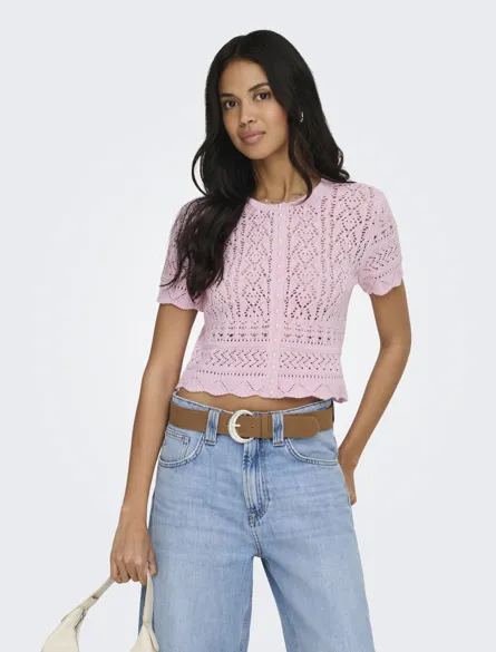 ONLELKE LIFE SS PEARL CARDIGAN KNT