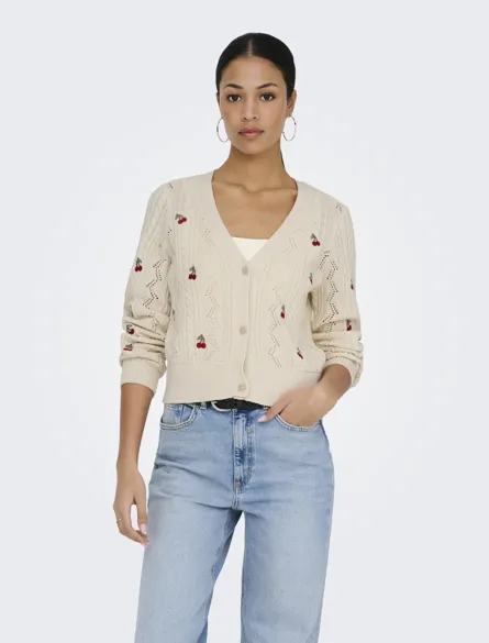 ONLBIRTIE LS EMB V-NECK CARDIGAN NCA KNT