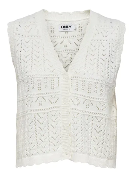 ONLIRINA Vest met V-hals en geribbelde zoom voor lente/zomer
