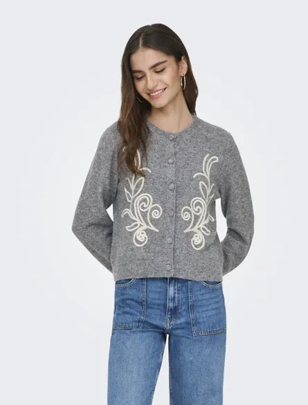 JDYJELLA L/S EMB CARDIGAN KNT