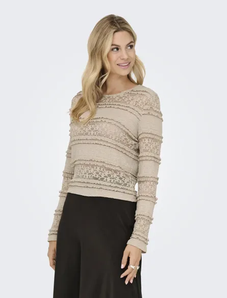 JDYSARAH L/S LACE TOP JRS