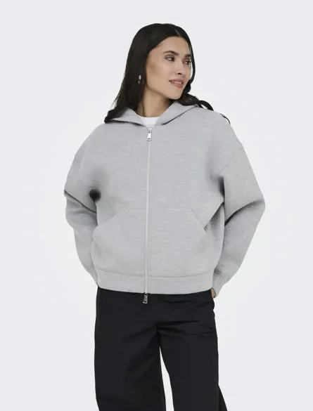 JDYSABRINA L/S ZIPPER SCUBA HOODIE JRS