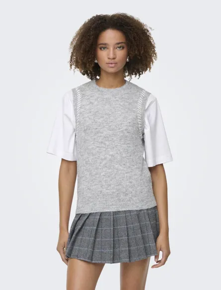 JDYALLI LIFE S/L STITCH VEST KNT