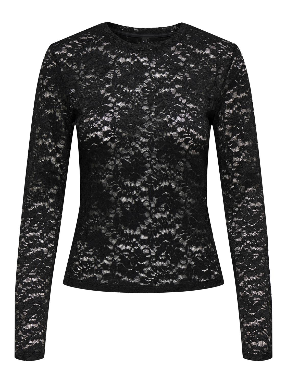 ONLNIKKA L/S O-NECK LACE TOP JRS