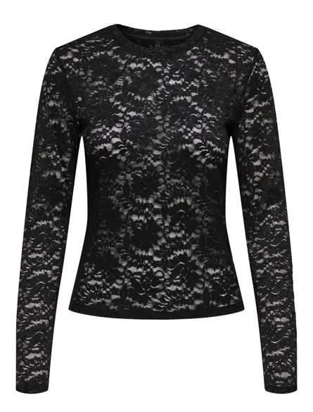 ONLNIKKA L/S O-NECK LACE TOP JRS
