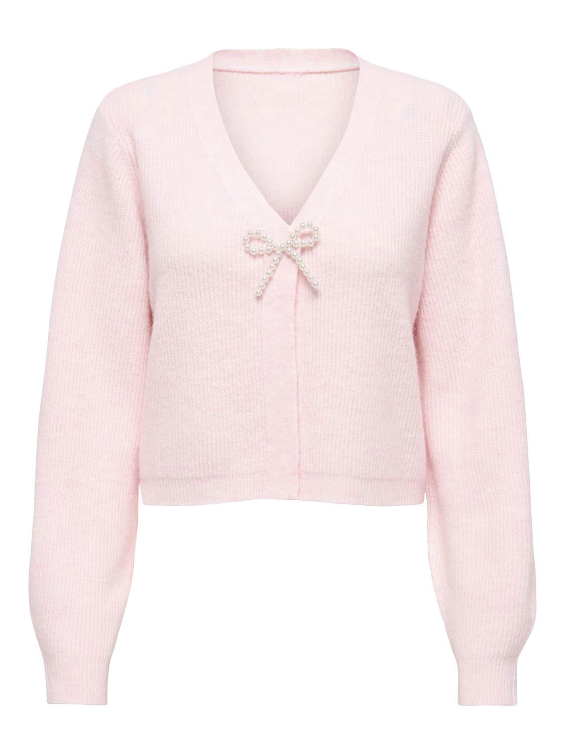STUANNA Feminine Strickjacke mit V-Ausschnitt und langen Ärmeln