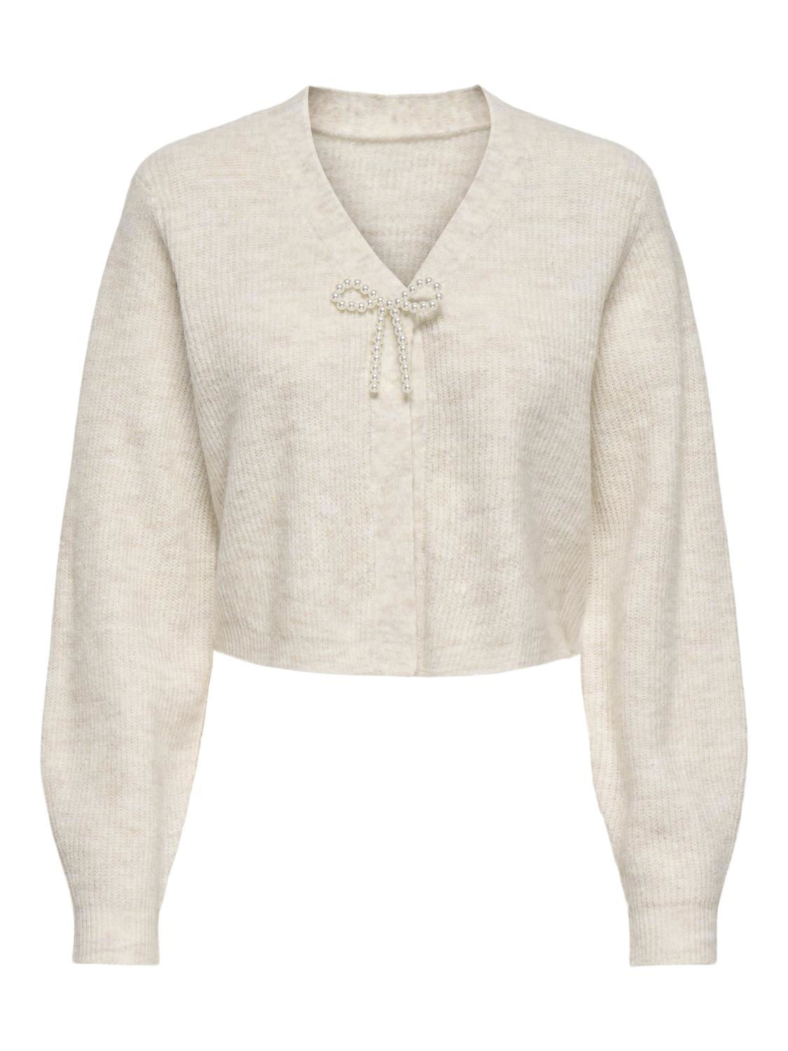 STUANNA Feminine Strickjacke mit V-Ausschnitt und langen Ärmeln