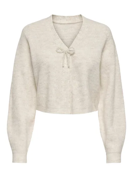 STUANNA Feminine Strickjacke mit V-Ausschnitt und langen Ärmeln